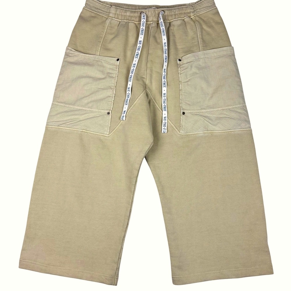 We The Free Jet Set Knit Pull-On Pants XL Oat Beige Utility Cargo Slouchy Chic